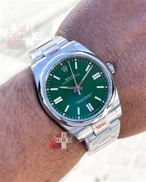 op rolex green|Rolex oyster perpetual 41mm green.